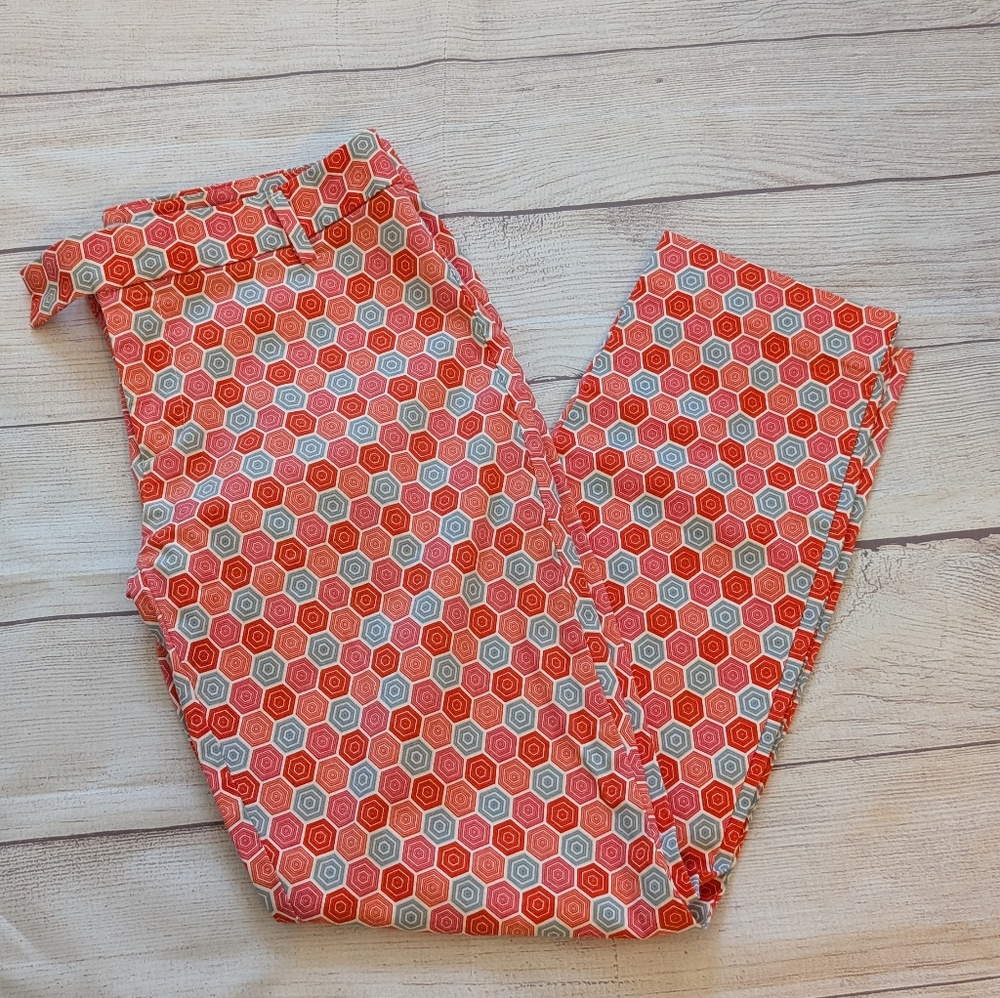 Gap Women's Slim Cropped Stretch Colorful Geometric Print Pants. Size 4